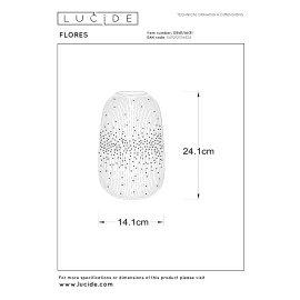 FLORES galda lampa Ø14,1 cm 1xE14 balta (Lucide)