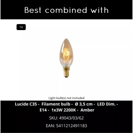 FLORES galda lampa Ø17,5 cm 1 x E14 balta porcelāna (Lucide)