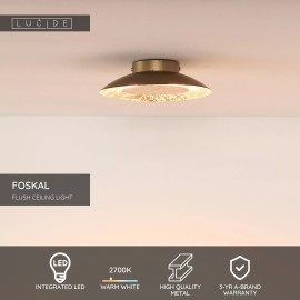 FOSKAL griestu lampa Ø21,5 cm LED 1x6W 2700K misiņa (Lucide)