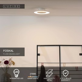 FOSKAL griestu lampa Ø21,5 cm LED 1x6W 2700K balta (Lucide)