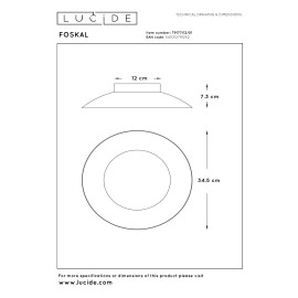 FOSKAL griestu lampa Ø34,5 cm LED 1x12W 2700K misiņa (Lucide)