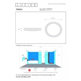 FRESH Vannas istabas griestu lampa 1x20W E27 IP44 balta (Lucide)