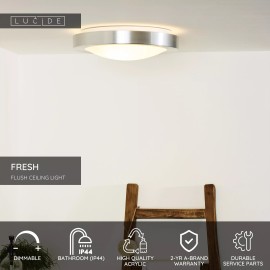 FRESH vannas istabas griestu gaismeklis Ø35 cm 2xE27 20 W satīna hroma (Lucide)