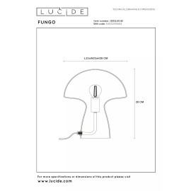 FUNGO Galda lampa 1x60W E27 opāla stikla (Lucide)