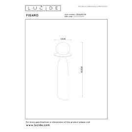Galda lampa FIGARO Ø12 cm 1xG9 10W pelēka (Lucide)