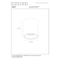 GERTI griestu spot gaismeklis Ø8 cm 1xGU10 40 W kafijas (Lucide)