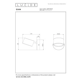 GIAN sienas lampa 9W taupe (Lucide)