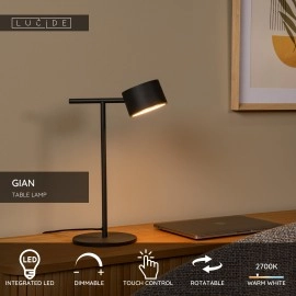 GIAN galda lampa 9W melna (Lucide)