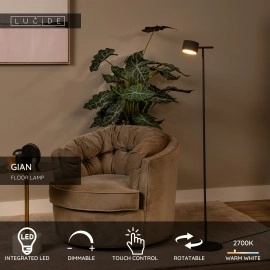 GIAN stāvlampa 9W melna (Lucide)