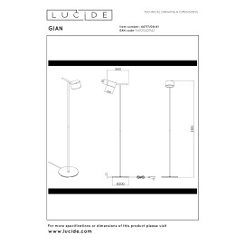 GIAN stāvlampa 9W taupe (Lucide)