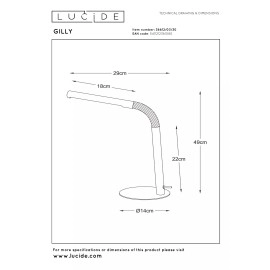 GILLY LED galda lampa 5W 2700K melna (Lucide)