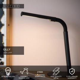 GILLY LED galda lampa 5W 2700K melna (Lucide)