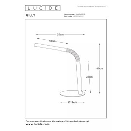 GILLY LED galda lampa 5W 2700K balta (Lucide)