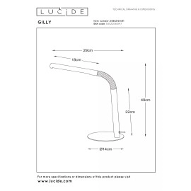 GILLY LED galda lampa 5W 2700K balta (Lucide)