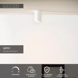 GIPSY griestu prožektors Ø7 cm 1x35W balta (Lucide)