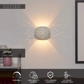 GIPSY sienas lampa 19,5 cm × 20 cm × 20 cm 1x40W balta (Lucide)