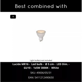 GIPSY piekarama lampa Ø7 cm 1xGU10 balta (Lucide)