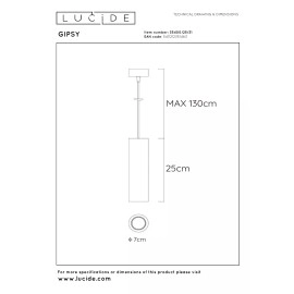 GIPSY piekarama lampa Ø7 cm 1xGU10 balta (Lucide)