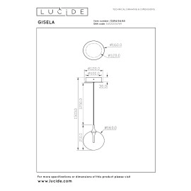 GISELA piekaramā lampa 5 W caurspīdīga (Lucide)