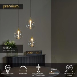 GISELA piekaramā lampa 3x4,3 W caurspīdīga (Lucide)