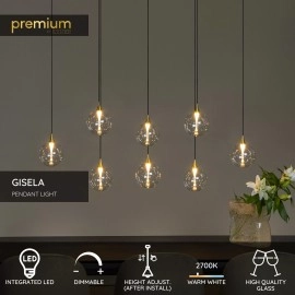 GISELA piekaramā lampa 8x3,9 W caurspīdīga (Lucide)