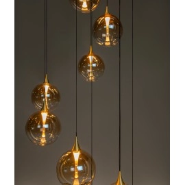 GISELA piekaramā lampa 12x3,5 W dzintara tonī (Lucide)