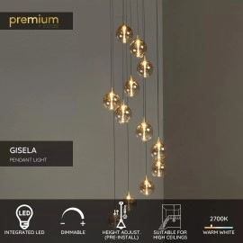 GISELA piekaramā lampa 12x3,5 W dzintara tonī (Lucide)
