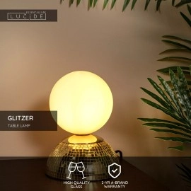 GLITZER Galda lampa Ø14 cm 1xG9 zelta (Lucide)