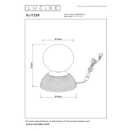 GLITZER Galda lampa Ø14 cm 1xG9 sudraba (Lucide)