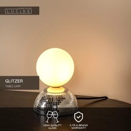 GLITZER Galda lampa Ø14 cm 1xG9 sudraba (Lucide)