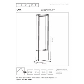 GOA āra stabiņš LED 1×10W 3000K antracīta (Lucide)