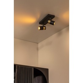 GORIK griestu prožektors 2xGU10 melns (Lucide)