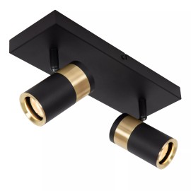 GORIK griestu prožektors 2xGU10 melns (Lucide)