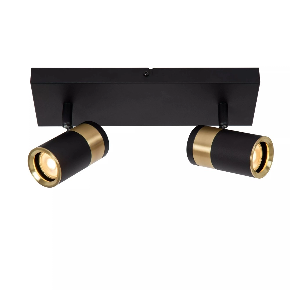 GORIK griestu prožektors 2xGU10 melns (Lucide)