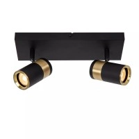 GORIK griestu prožektors 2xGU10 melns (Lucide)