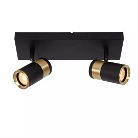 GORIK griestu prožektors 2xGU10 melns (Lucide)