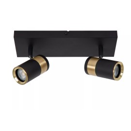 GORIK griestu prožektors 2xGU10 melns (Lucide)