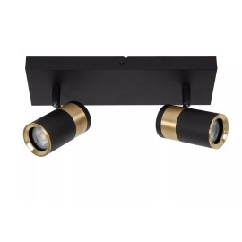 GORIK griestu prožektors 2xGU10 melns (Lucide)