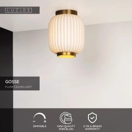 GOSSE plafons 1x40 W E27 Ø19.5 cm balta (Lucide)