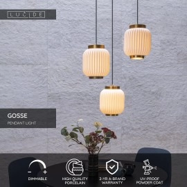 GOSSE piekaramā lampa 3x40 W E27 54.5 cm balta (Lucide)