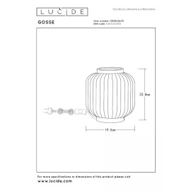 GOSSE galda lampa Ø19,5 cm 1xE14 25 W balta (Lucide)