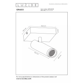 GRADO griestu prožektors 1xGU10 (MR11) pelēkā dzelzs tonī (Lucide)