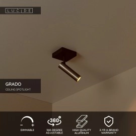 GRADO griestu prožektors 1xGU10 (MR11) pelēkā dzelzs tonī (Lucide)