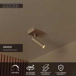 GRADO griestu prožektors 1xGU10 (MR11) taupe (Lucide)
