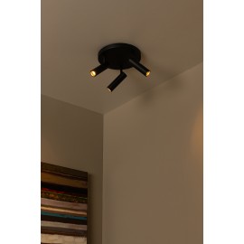 GRADO griestu prožektors 3xGU10 (MR11) melns (Lucide)