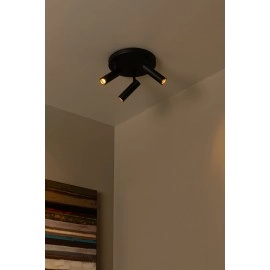 GRADO griestu prožektors 3xGU10 (MR11) melns (Lucide)