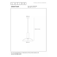 GRANTHAM piekaramā lampa Ø40 cm 1xE27 40 W kafijas (Lucide)