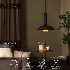 GRANTHAM piekaramā lampa Ø40 cm 1xE27 40 W kafijas krāsā (Lucide)