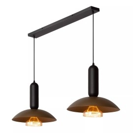 GRANTHAM piekaramā lampa 2xE27 40 W kafijas/melnā krāsā (Lucide)