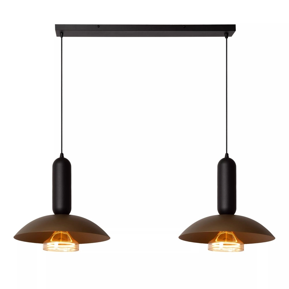 GRANTHAM piekaramā lampa 2xE27 40 W kafijas/melnā krāsā (Lucide)
